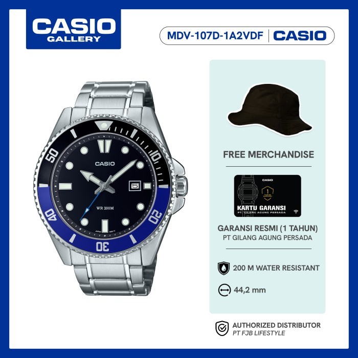 Original Jam Tangan Casio General MDV-107D-1A2VDF Analog