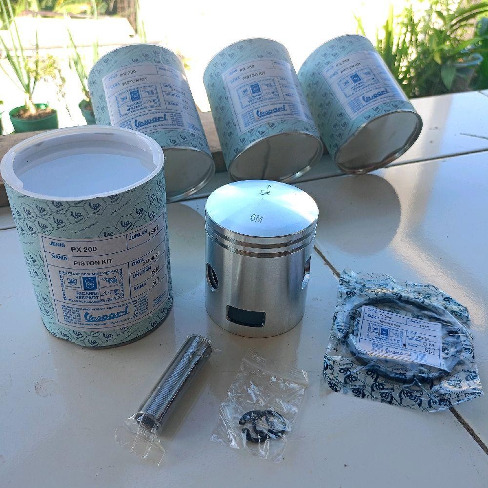 PISTON KIT SET SEHER RICAMBI SIZE 6M 8M 10M 12M UNTUK VESPA EXCEL SPARTAN 200CC