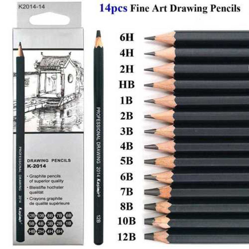

14Pcs Sketch Pencil Drawing 6H-12B Art Tool Non-Toxic Kit For Artists Students Professional Drawing Sketching Pencil Set