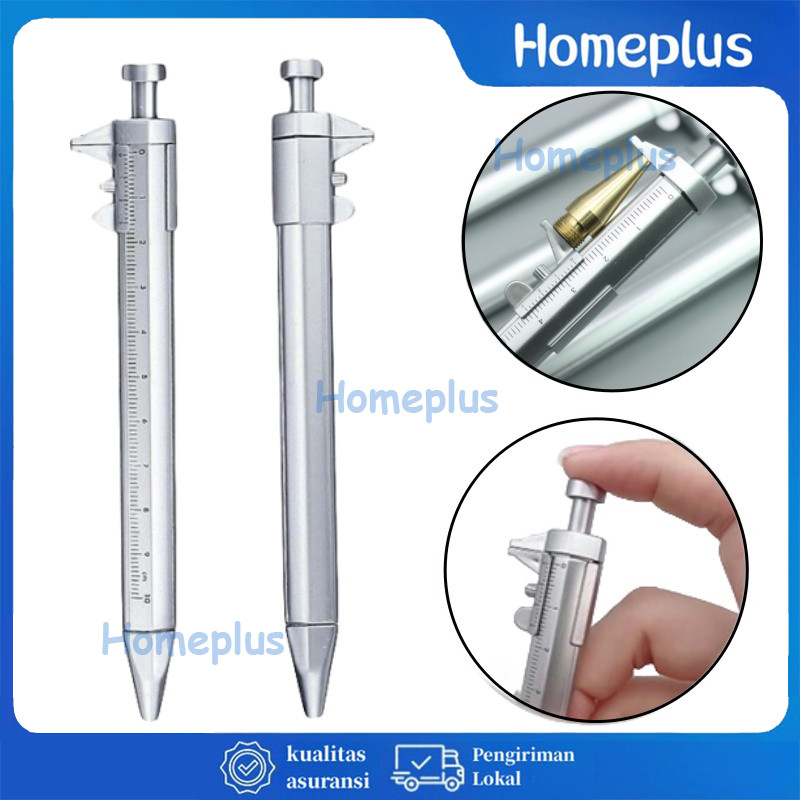 

HomePlus 2PCS Pen Pena Jangka Sorong Pena Bolpoin Pulpen Tulis Mistar Ukur Multifungsi Pena Bola Rol Kaliper Vernier 2 in 1 Isi Ulang Hitam