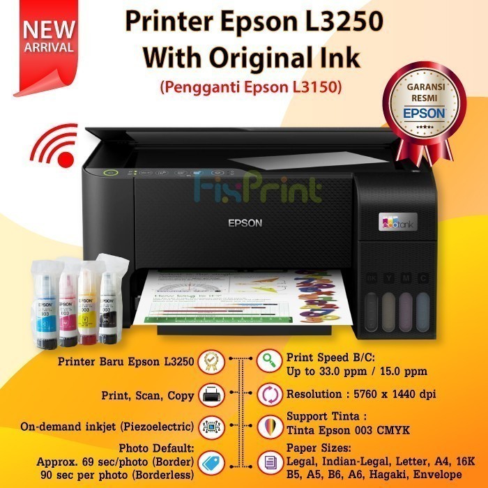 Printer Epson L3150 L 3150 Print Scan Copy WiFI Tinta Epson 003