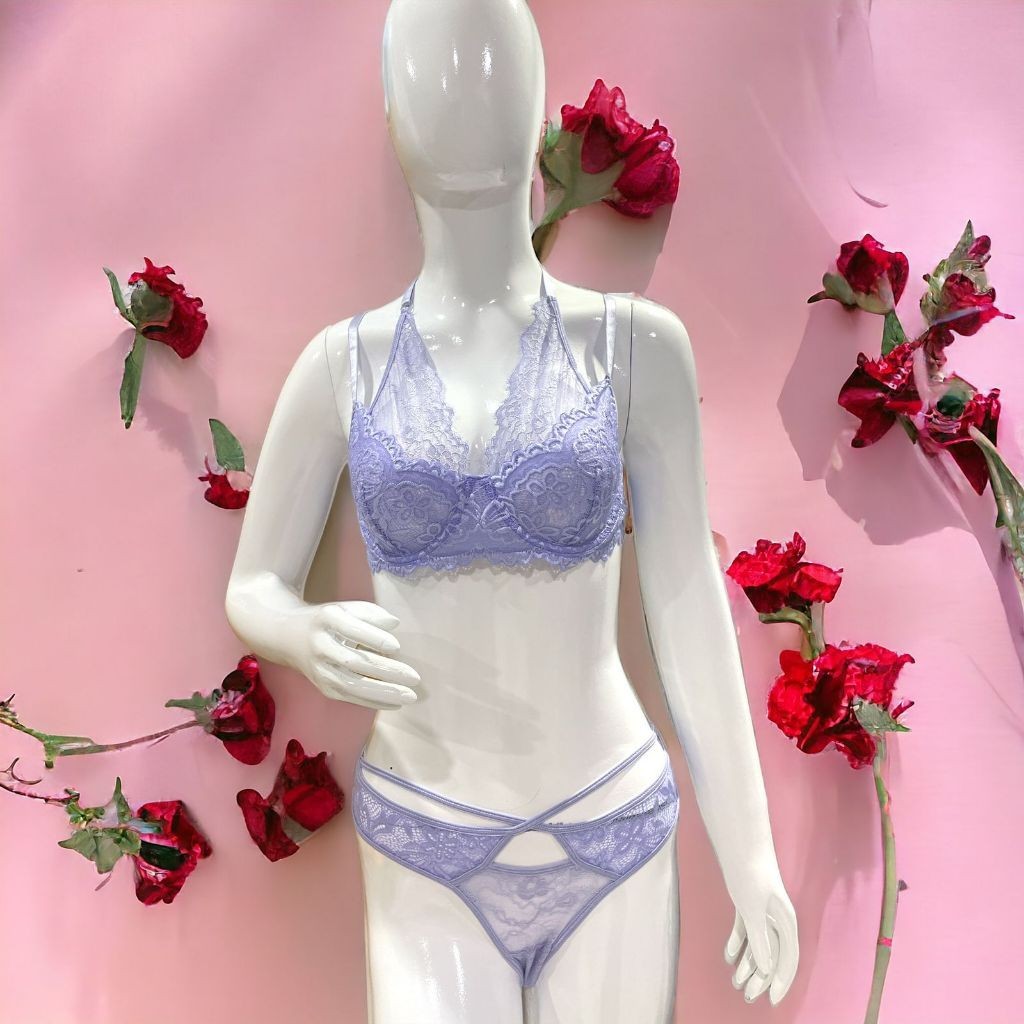 GN20936 bra set berkawat push up bra sexy lingerie bh transparan