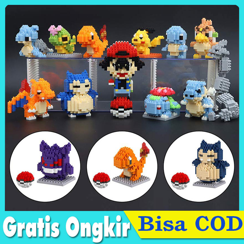 Juno Mainan Balok Pokemon Nano Blocks Micro Blocks Miniatur Pokemon