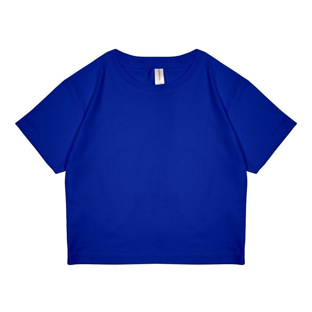 Kaos Crop Top Polos Biru Elektrik / Crop top Wanita Biru Persib