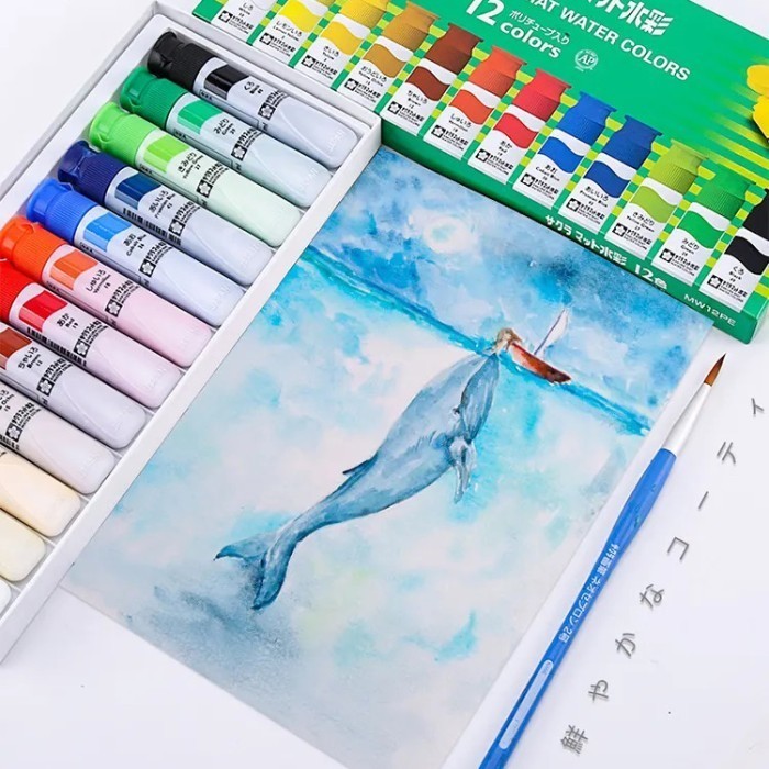 

Sakura Mat Watercolor Plastic Tube Set Cat Air Matt - SET 12