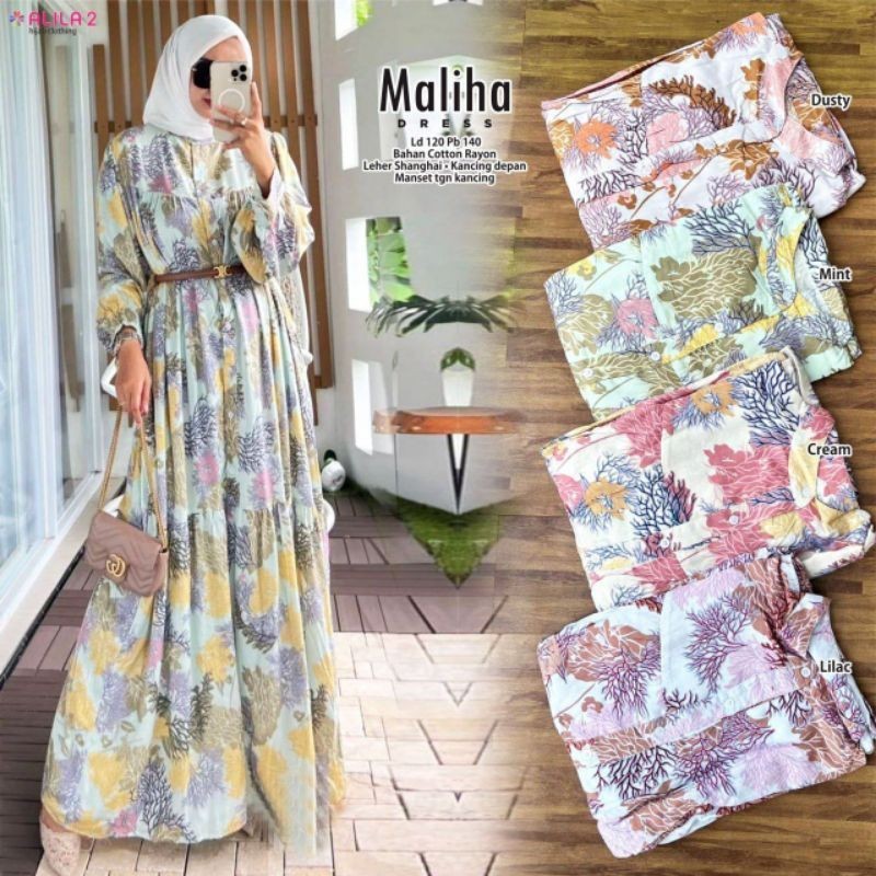 MALIHA DRESS MAXI JUMBO LD 120 KATUN RAYON MOTIF BY ALILA 2