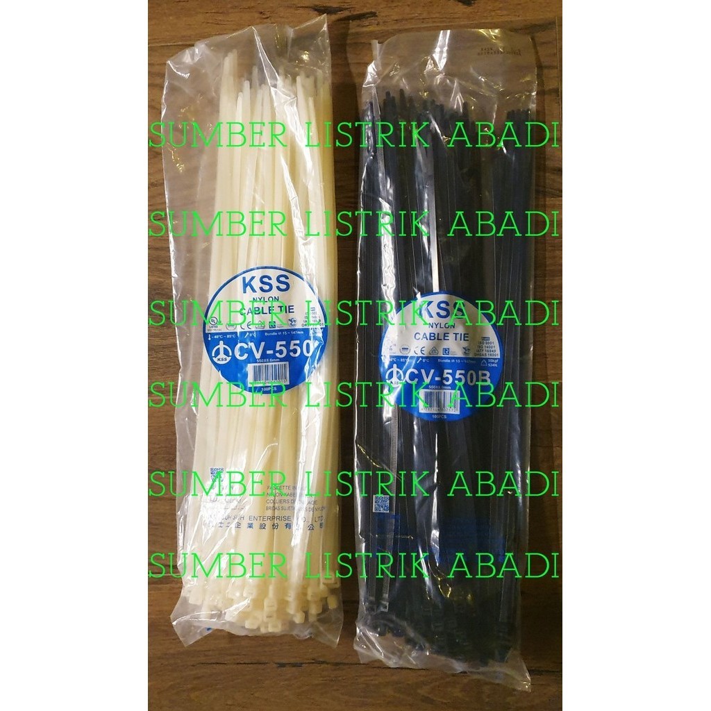 

PROMO!! -Kabel Ties KSS CV 550 isi 100pcs (hitam/ putih) - Putih