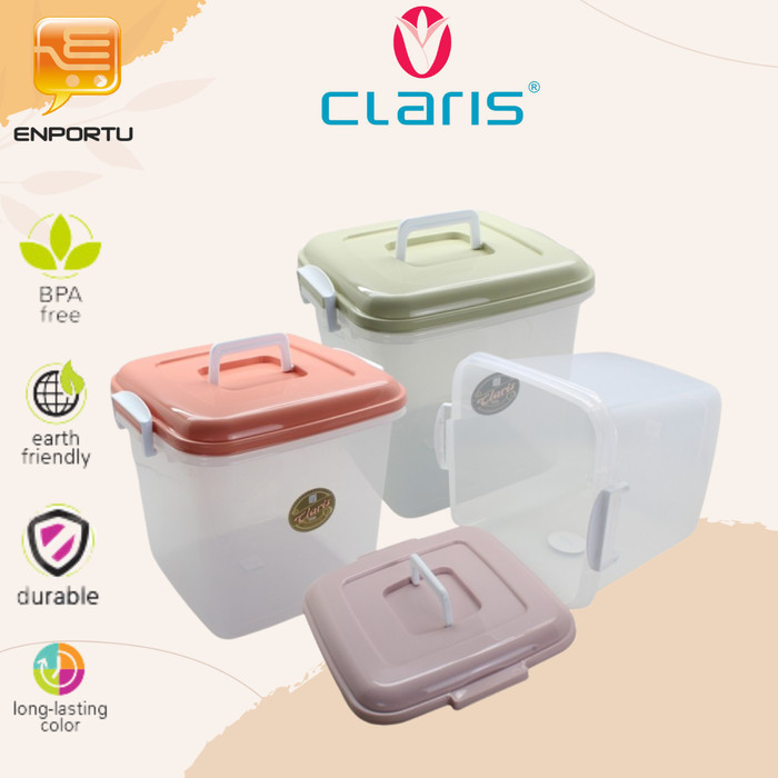 CLARIS Box Container 24 Liter Q Bic 1057 RE Kotak Penyimpanan Plastik Wadah Serbaguna