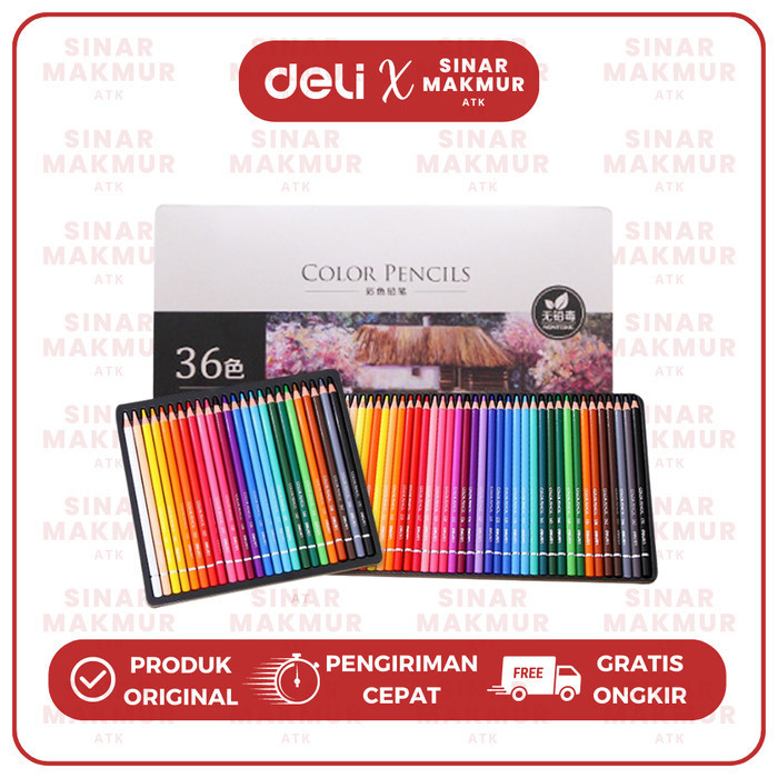 

PROMO!! -High-grade Oil Pencil Color/Pensil Warna 24/36/48/72 Deli Warna (SET) - 48 Warna (6567)