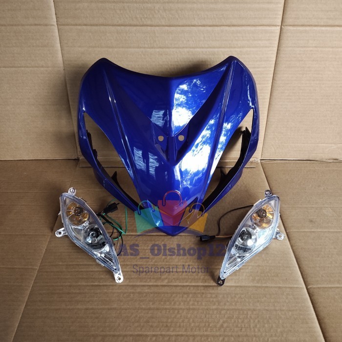 TAMENG DEPAN PLUS LAMPU SEN JUPITER MX 135 OLD / LAMA BIRU