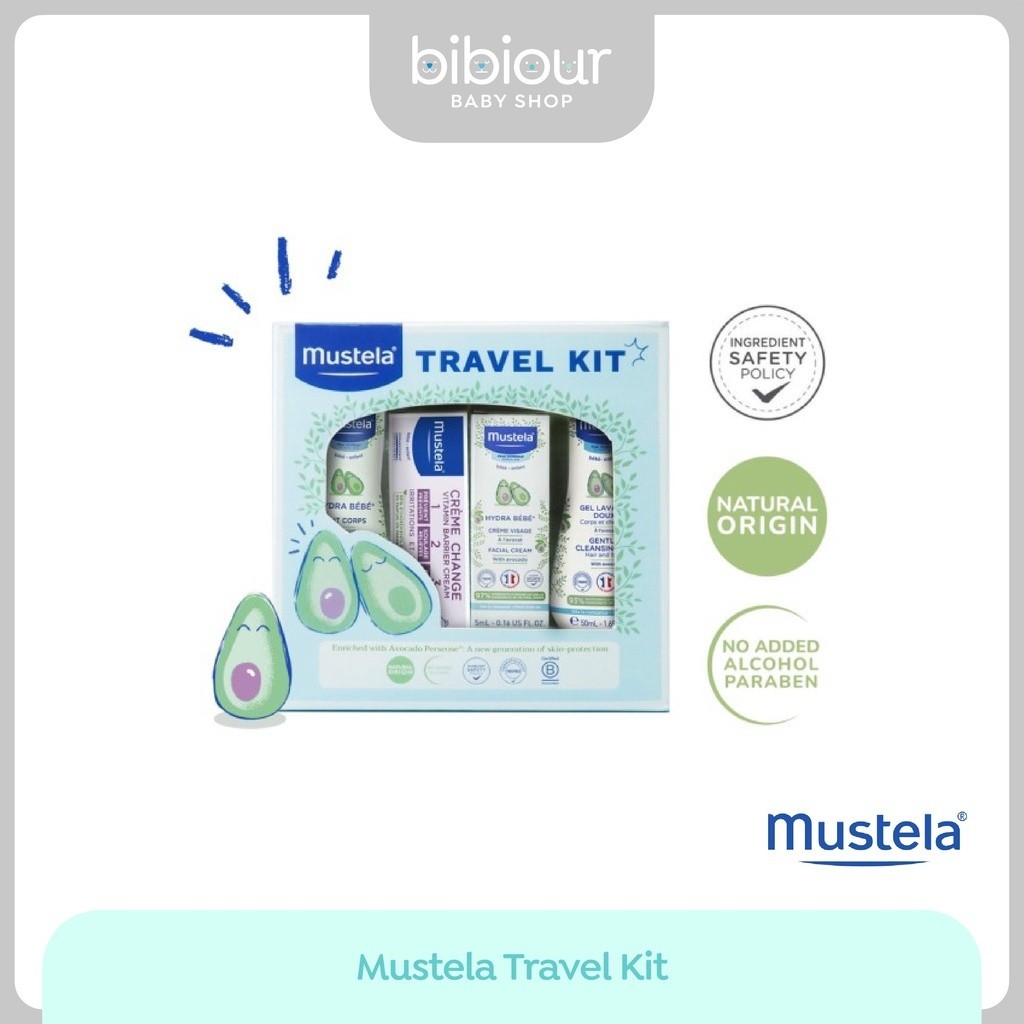 Mustela Travel Kit | Set Traveling | Sabun Shampoo 2 in 1 Lotion Face Cream Krim Ruam Popok | Shampo
