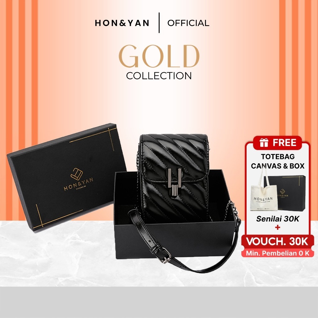 HONYAN GOLD Tas Hp Wanita Tas Handphone Tas Selempang Import - Nata Sling Bag Bisa COD