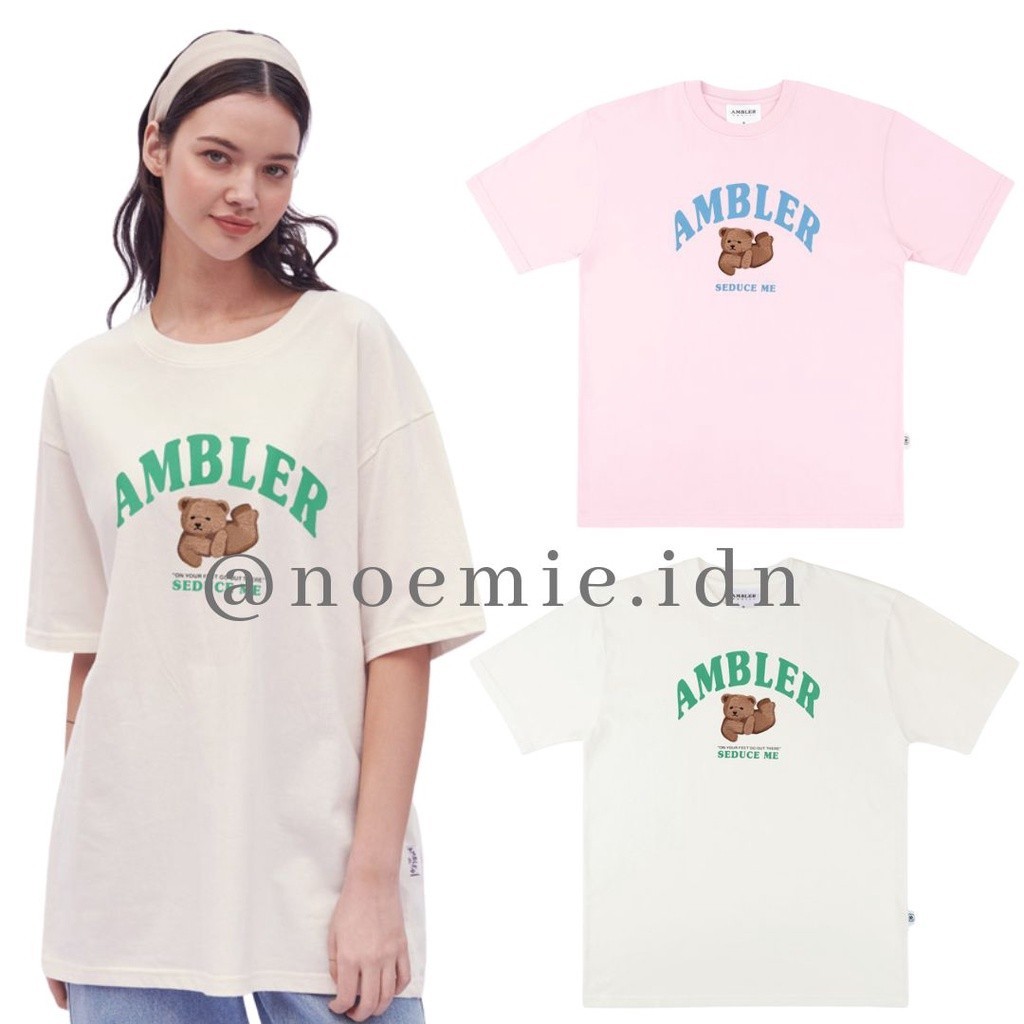 AMBLER unisex slidding bear overfit tshirt AS907