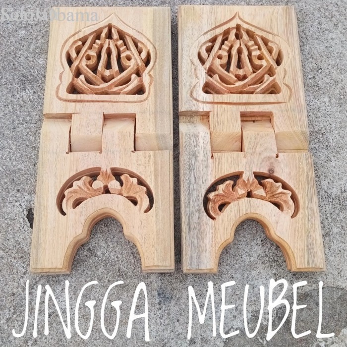 

Rekal Alquran Meja Ngaji Motif Ukir Kaligrafi IkroqKayu Solid Murah murah
