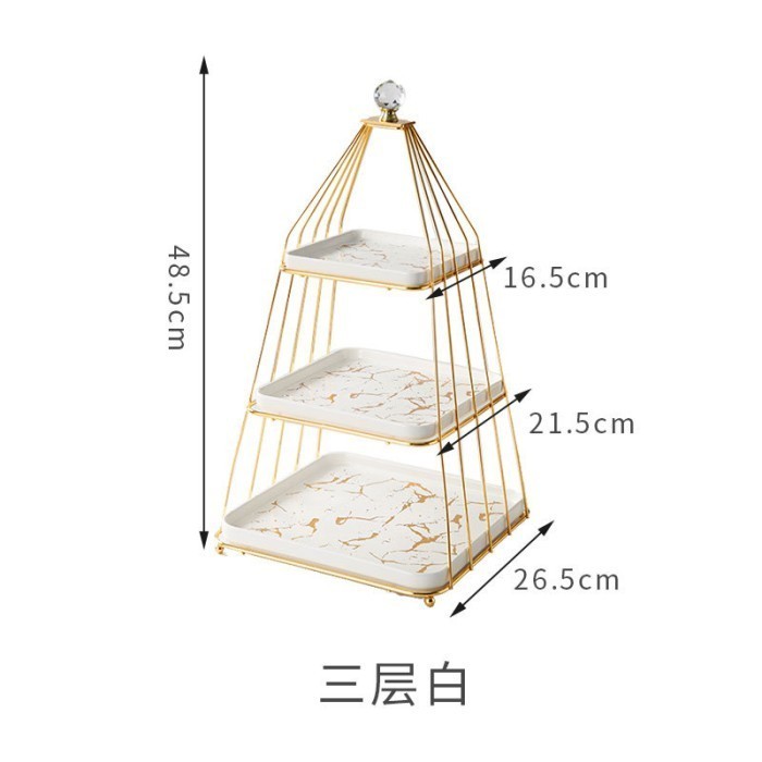 Tier Cake Stand Marble / Tier Cake Susun / Wadah Dessert Tray Layer - 2 Layer