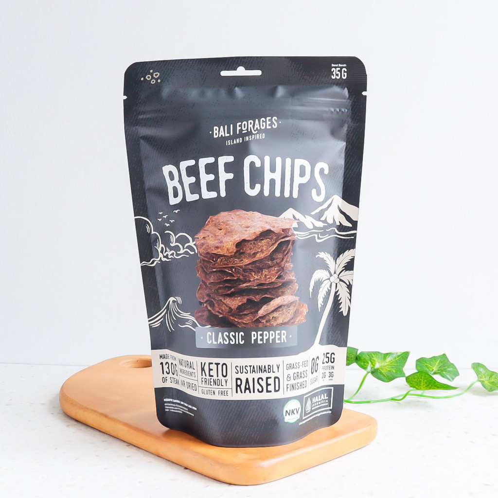 

Classic Pepper Beef Chips Keripik Daging Sapi Lada Hitam - Bali Forages
