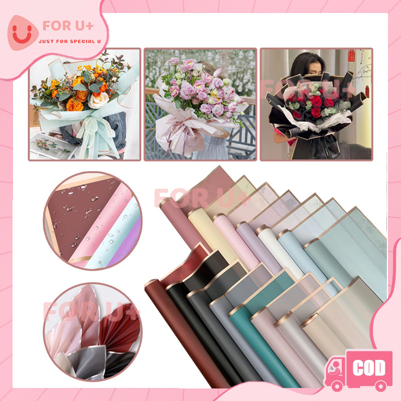 

20 LEMBAR Flower Wrapping Paper Gold / Kertas Buket Bunga Florist Cellophane / Jelly Kertas Buket Korea Bunga Flower Wrapping Paper