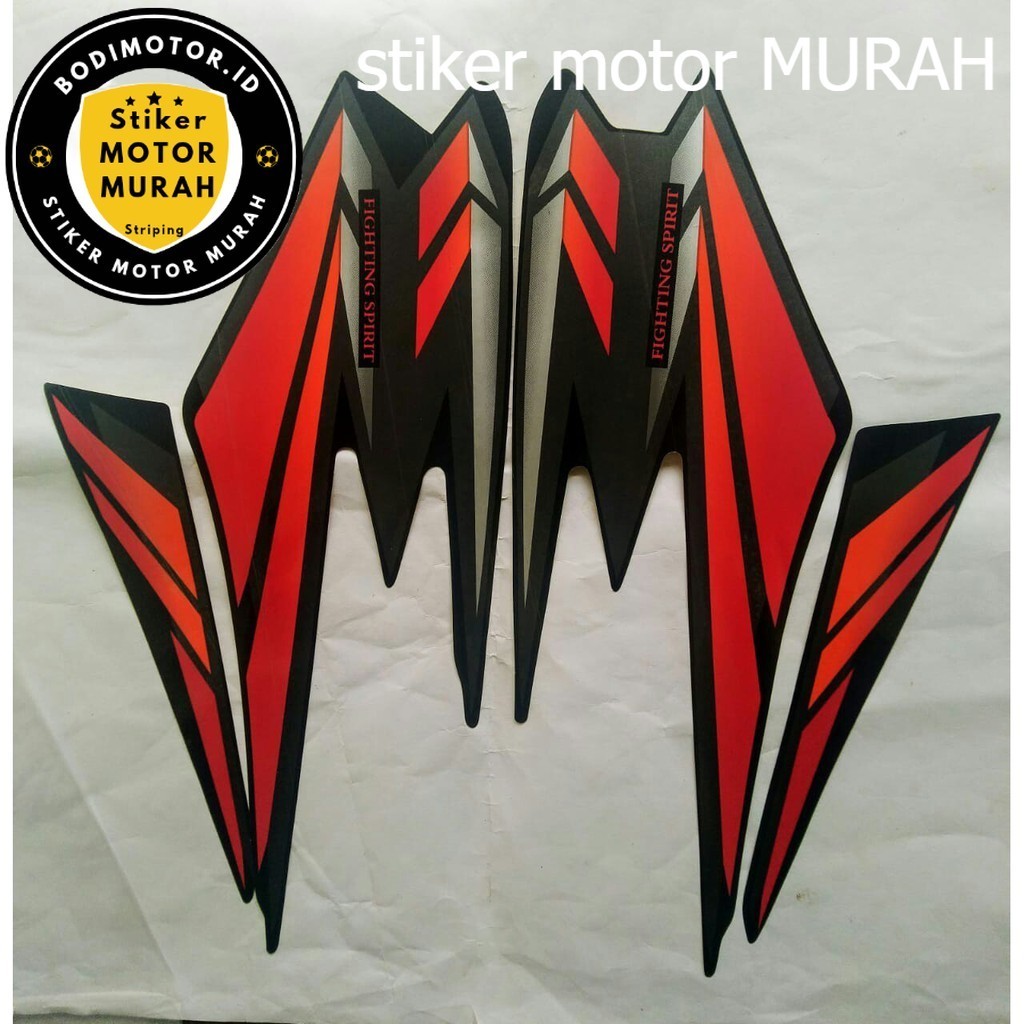 Striping stiker list polet yamaha rx king 2002 hitam merah