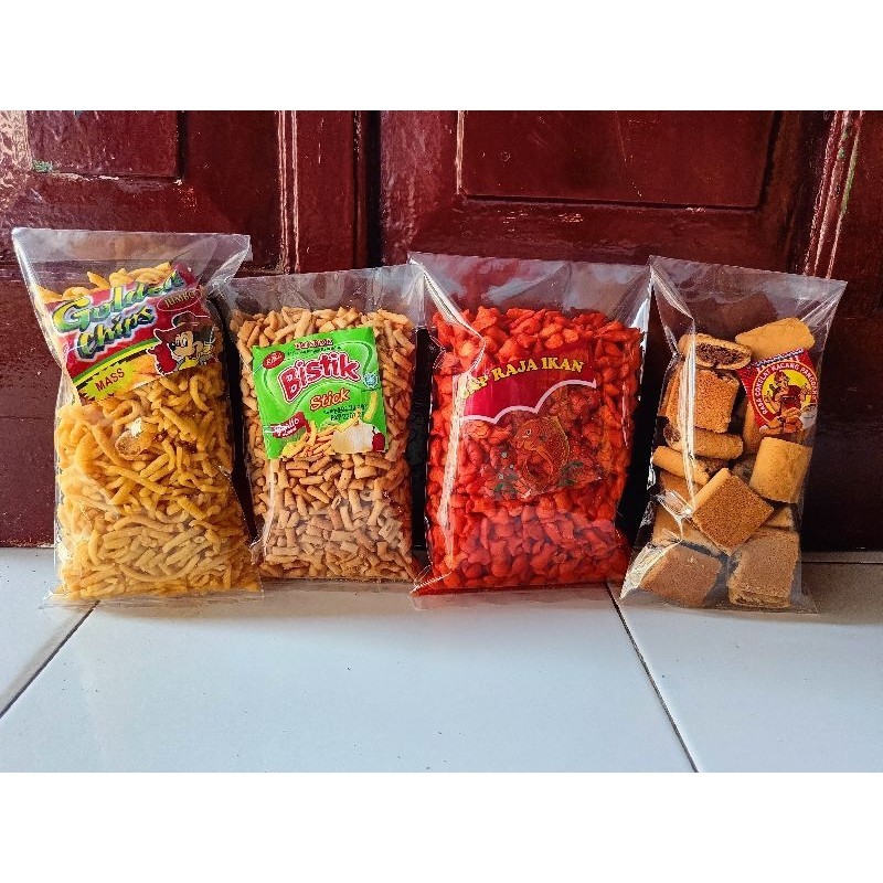 Paket Bundling Snack Jajan Jadul Tahun 90an Raja ikan Putra Bali Golden Chip Bistik Griya Snack