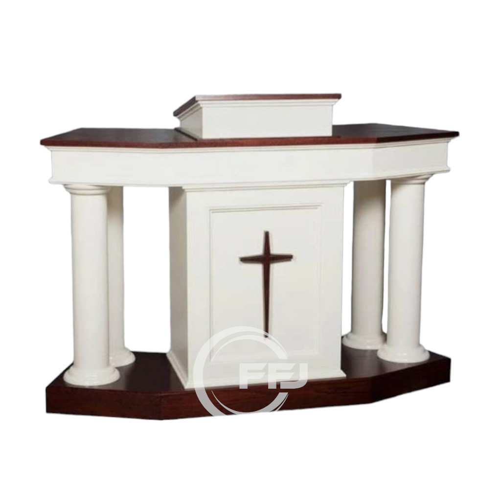 Mimbar podium gereja minimalis warna putih
