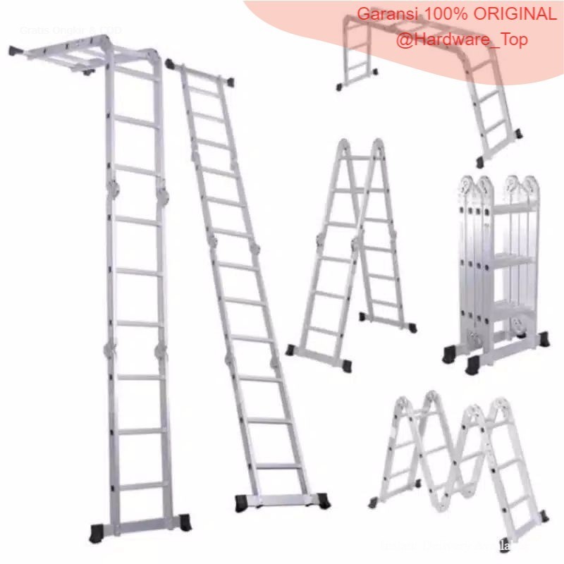 Krisbow Tangga Lipat Alumunium  Multipurpose 4.4m
