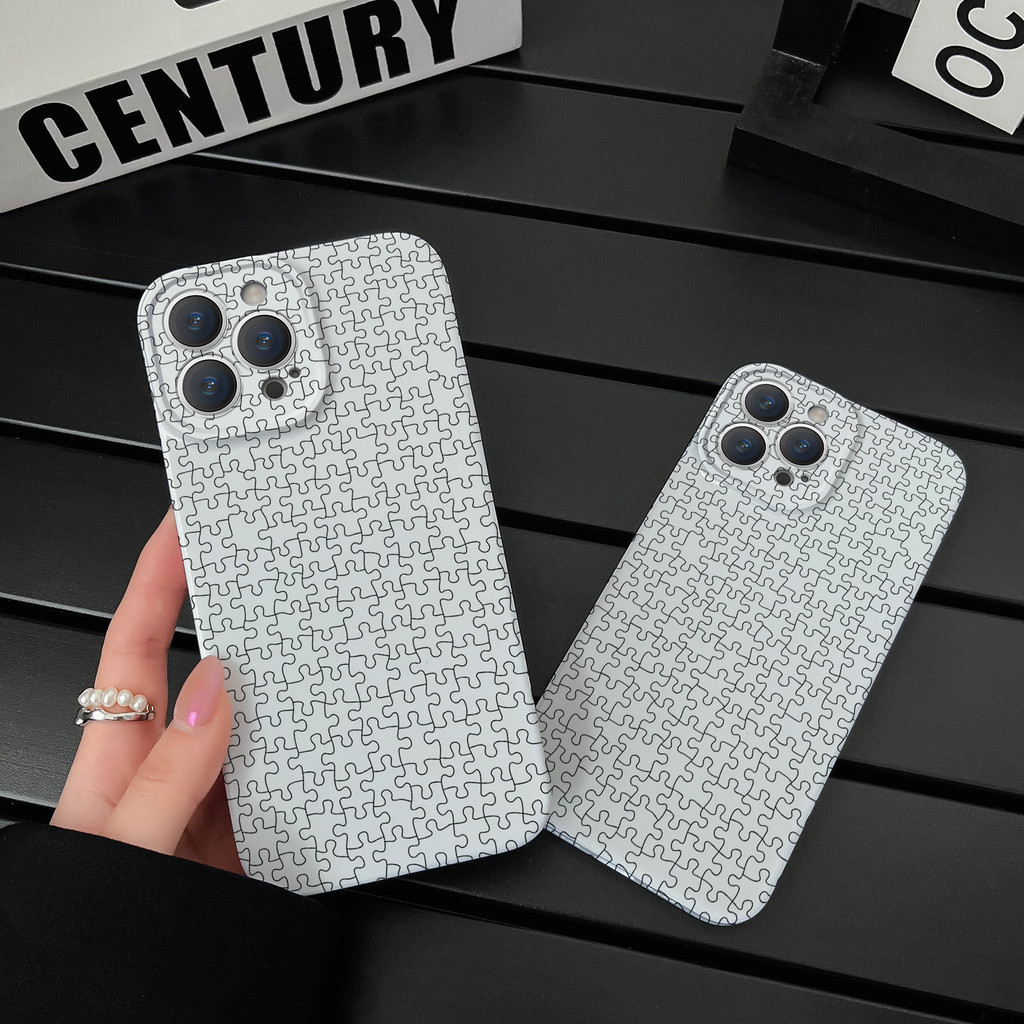 Simple full screen puzzle  Case for Iphone   15 11 13 12 14 Pro Max X XR XS Max 6 6s 7 8 Plus Camera