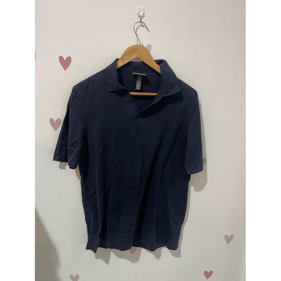 Kaos Polo Pria H&M Warna Biru Navy Size M