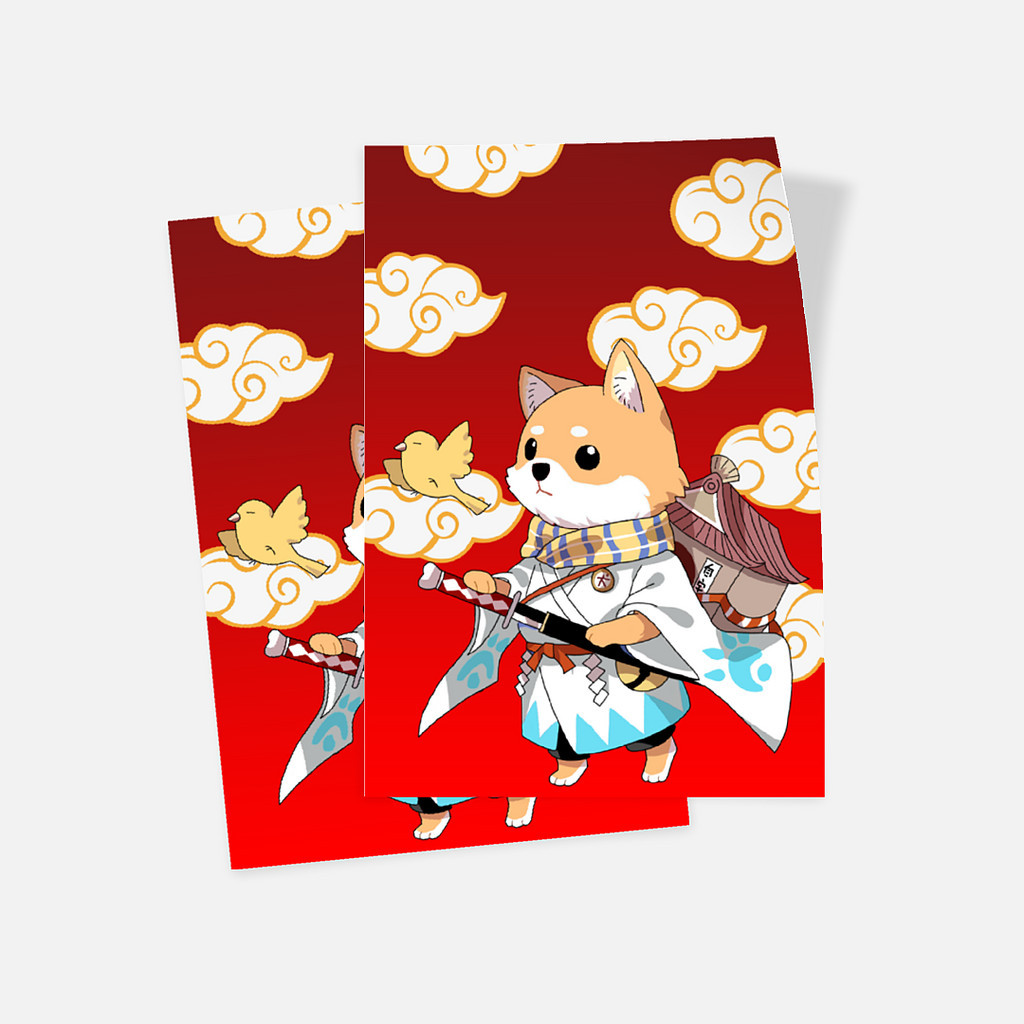 

Matte Sticker - Set of 2 model Jepang - Calm Shiba Samurai