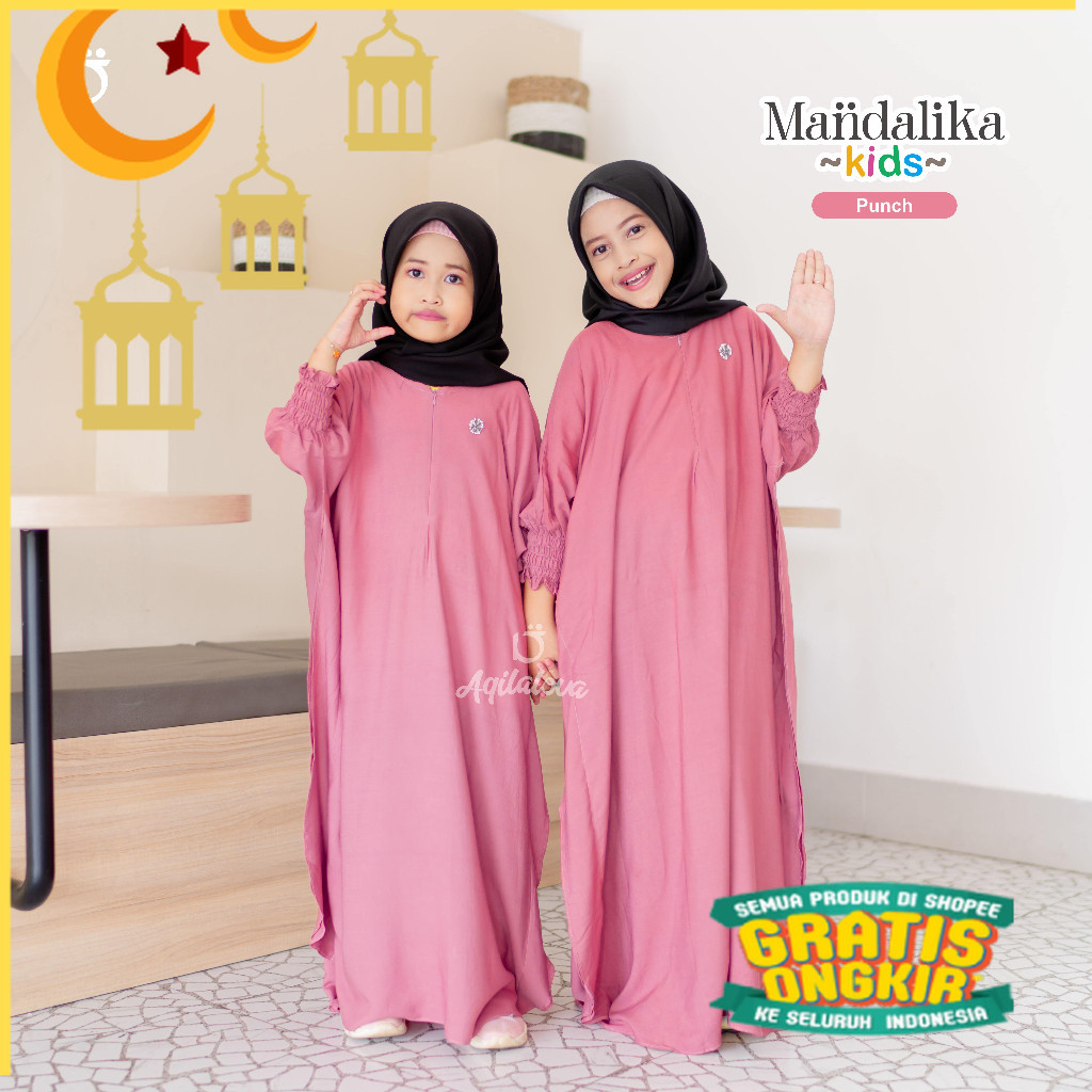 AQILALOVA - KAFTAN ANAK PEREMPUAN TERBARU GAMIS ANAK SIZE 5 - 10 TAHUN/Maron merah bata red anak tan
