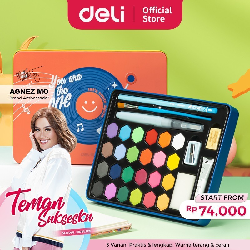 

Deli Solid Watercolor Paint / Set Cat Air Padat Warna Terang 73936-X - 24 pcs - 48 pcs