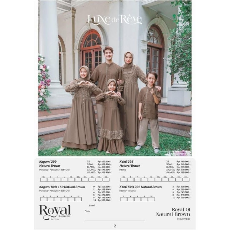 Sarimbit keluarga Ethica royal 01 natural brown