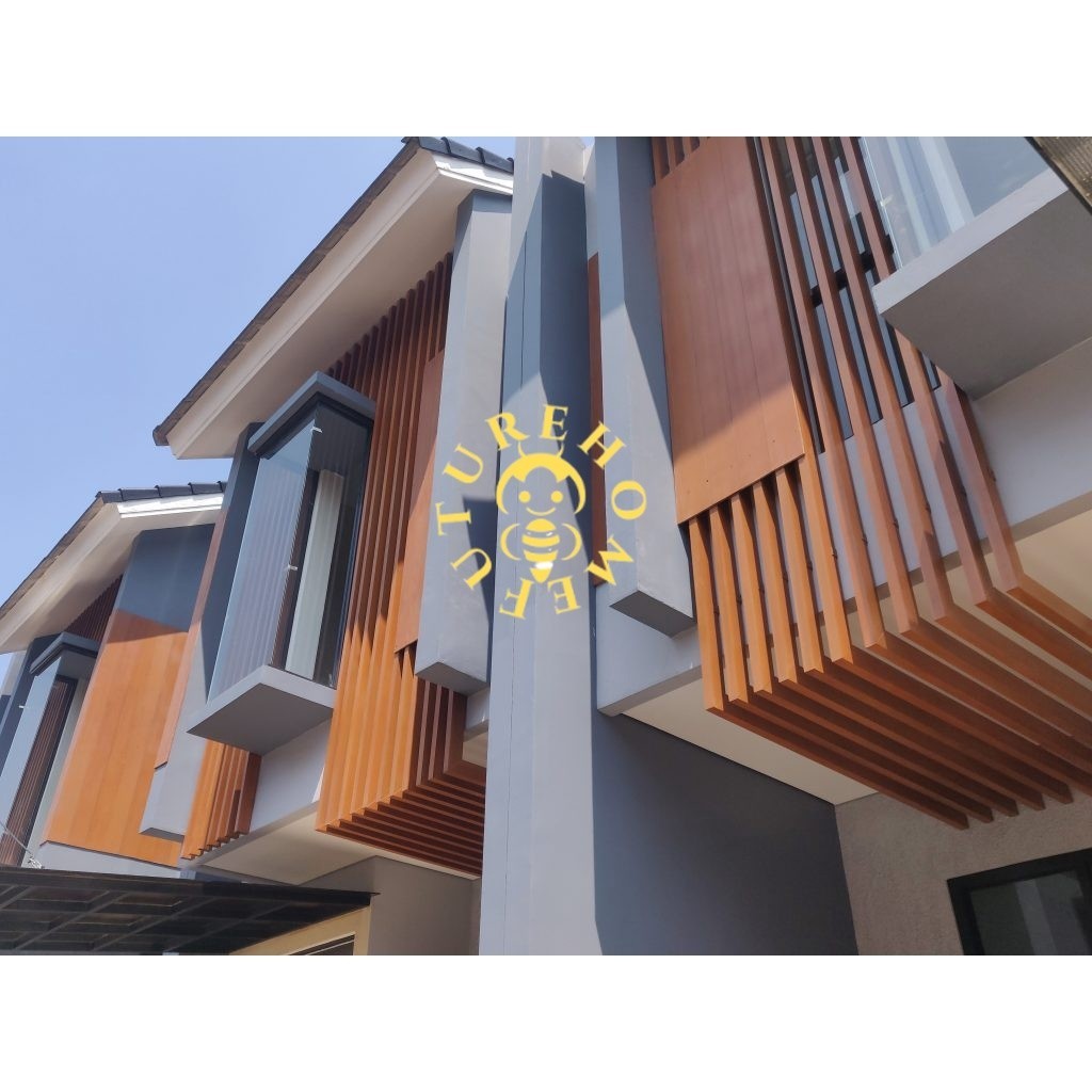 WPC Hollow balok partisi indoor outdoor / fasad outdoor per batang 3m x 5cm x 5cm anti air rayap pan