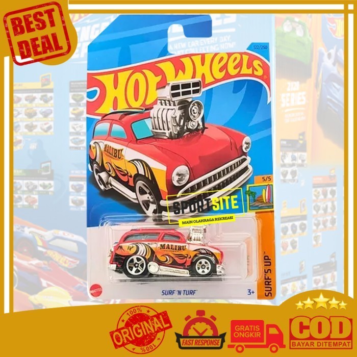 Hot Wheels Surf N Turf Merah Malibu California Diecast Mobil Ori -KA67
