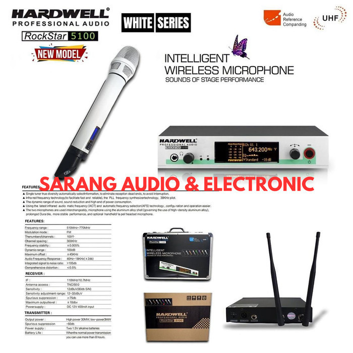 Mic Wireless Hardwell RockStar 5100 Original RockStar5100 Single Mic