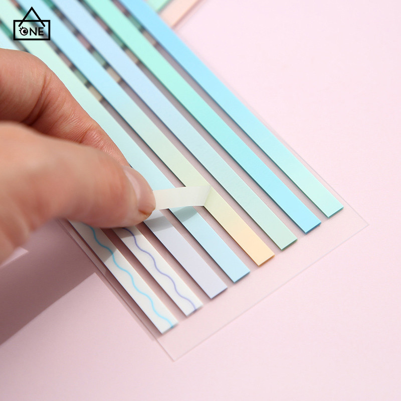

COD❤️Sticky Notes Stiker Indeks Kombinasi Semi-transparan Stiker Memo berperekat Catatan Warna-warni