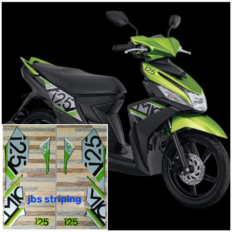 Stiker mio m3 striping  Yamaha Mio M3 hijau active green tahun 2017