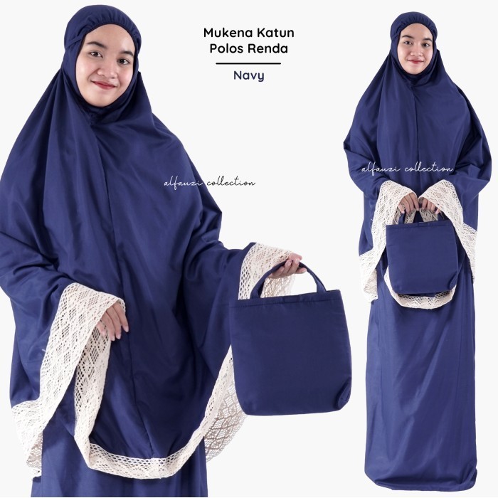 Mukena Katun Polos Renda / mukena dewasa katun polos  - army