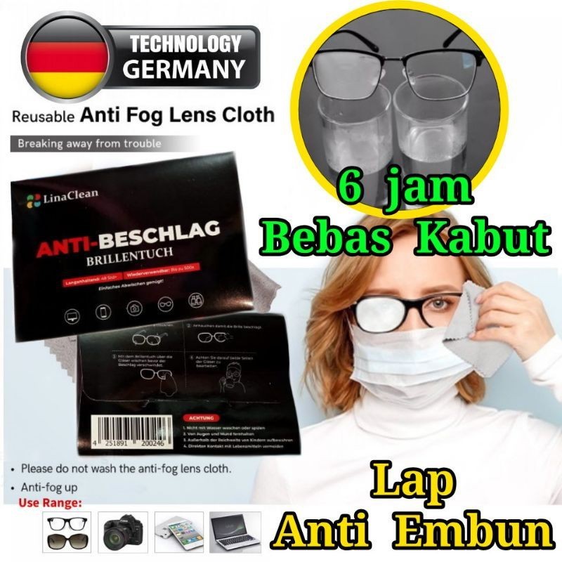 Kain Lap Kacamata Anti Embun Anti Fog ANTI BESCHLAG Brillentuch Cleaner Lensa Anti Fogging Kacamata