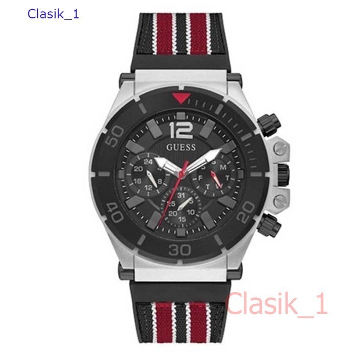 Original 100% GUESS GW0415G1  PILOT Jam Tangan Pria  Black Rubber