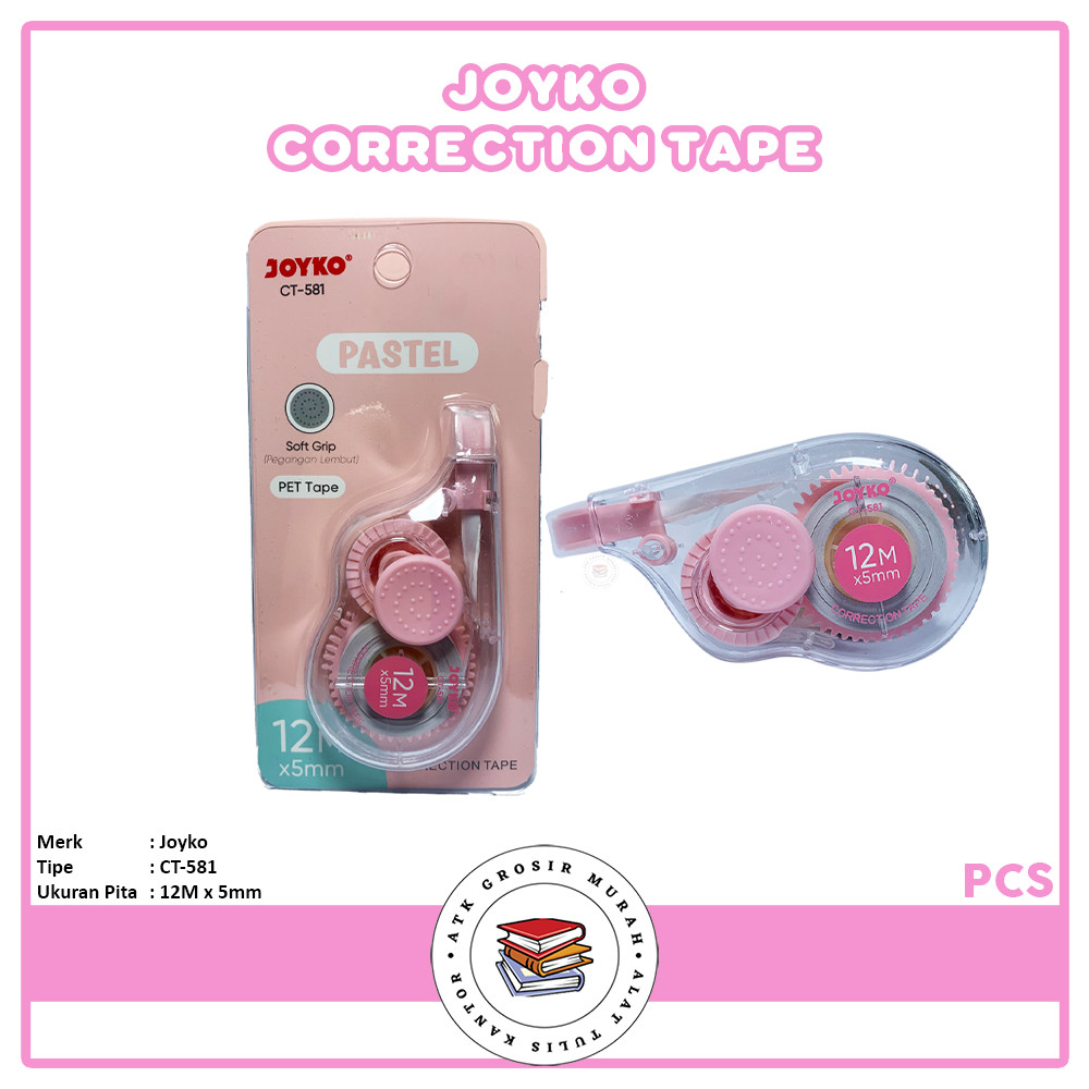 

Joyko - Correction Tape CT-581 Pastel Tip-Ex Varian Pita Koreksi - Pcs