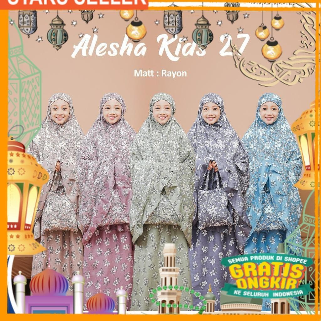 MUKENA ANAK TANGGUNG USIA 10-13THN/ Pink Dusty Fanta Merah muda