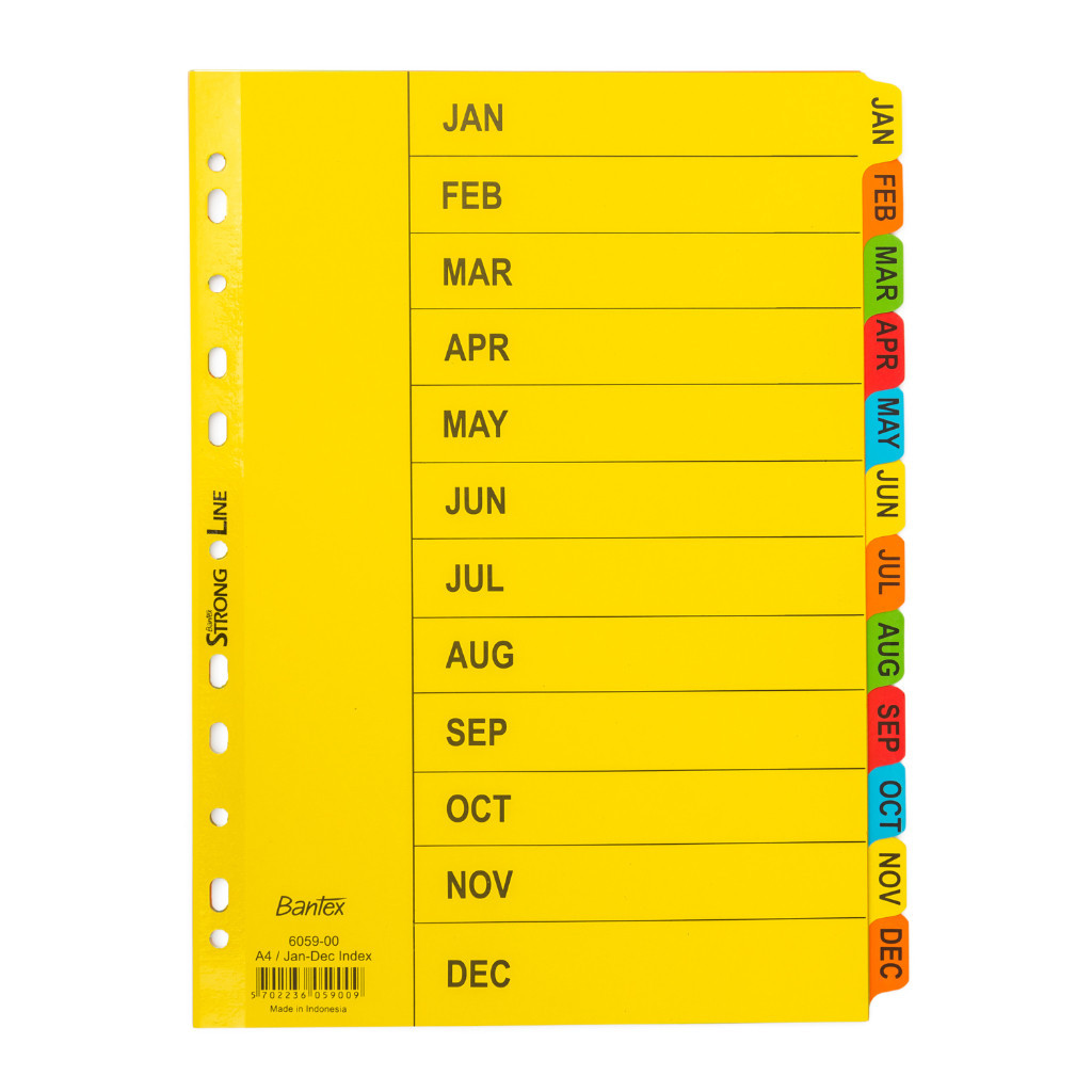 

[Stationery Spectrum] Bantex Cardboard Indexes /Pembatas Binder Penyekat Ordner Bahan Karton