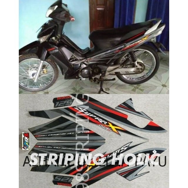 SUPRA X 125D HITAM TAHUN 2008 2009 STRIPING LIS STANDAR ORI HONDA 125 D POLET BODY PLISIR
