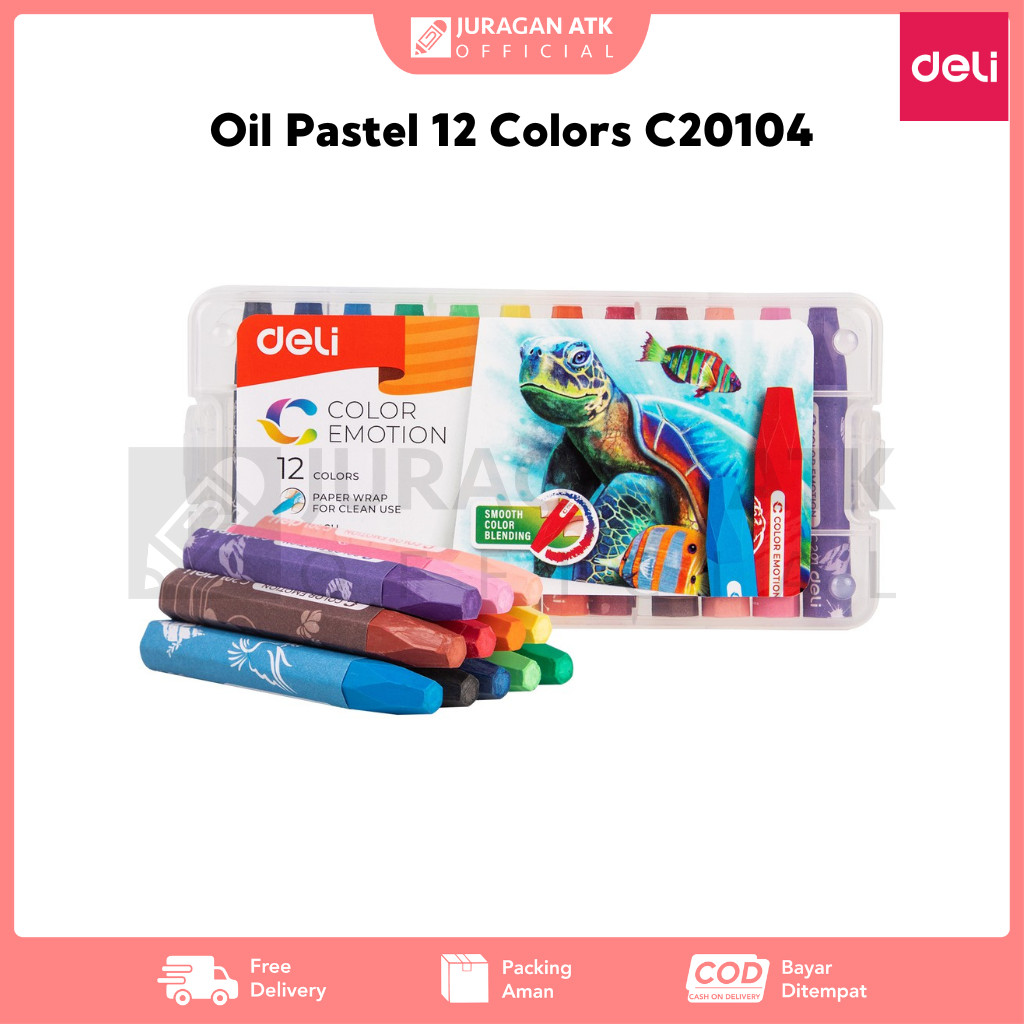 

Oil Pastel 12 Colors Deli C20104 Crayon Deli 12 Warna C201 04