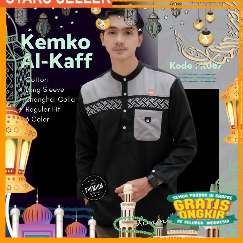 Baju Muslim Pria - Atasan Koko Kurta Lengan Panjang Material Katun - Terlaris Griya Batik Mas - Gara