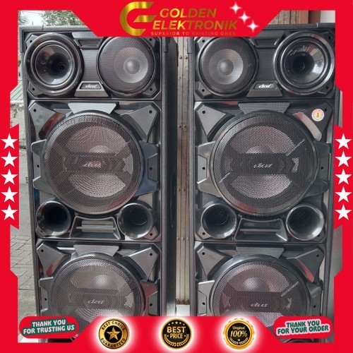 SPEAKER AKTIF DAT DS-122 2MIC DOUBLE SUBWOOFER 2X12 INCH DS 122 DS122 2 MIC ORIGINAL DAT
