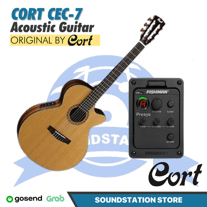 Cort CEC-7 Nylon Classical Guitar - Gitar Akustik Klasik