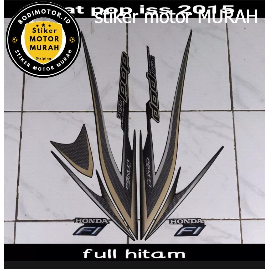STIKER STRIPING LIS LES BODY MOTOR BEAT POP 2015 HITAM