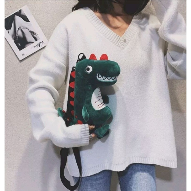 PROMO Tas Tirex Dinosaurus Slempang Tas Boneka Dinosaurus Tirex