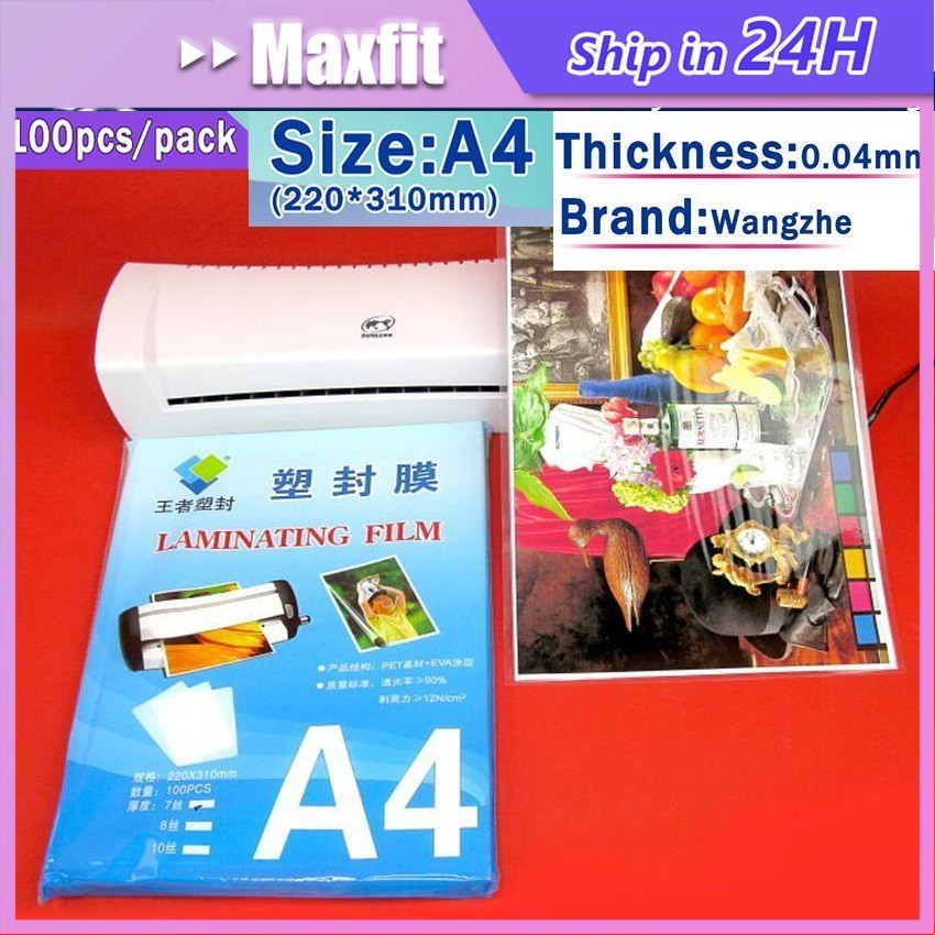 

100 Pcs/Pack Film Laminating Ukuran A4/3Inch PET EVA